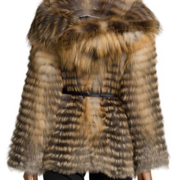 Gorski Fox Fur Belted Parker w/Hood, Sz Large - Picture 13 of 13